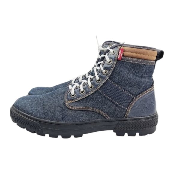 Levi\'s Men\'s Blue Denim Lace Up Classic Ankle Combat Boot Size US 10 main image 2